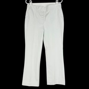 Spanx Women's Pull-on‎ Stretch Boot Cut Back Mid Rise White Cropped Pants Size L